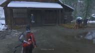 The monk will lead you to a secluded cottage believed to be the imposter’s home in A Fox in Monk’s Clothing side quest (Image via Sucker Punch || ZaFrostPet on YouTube)